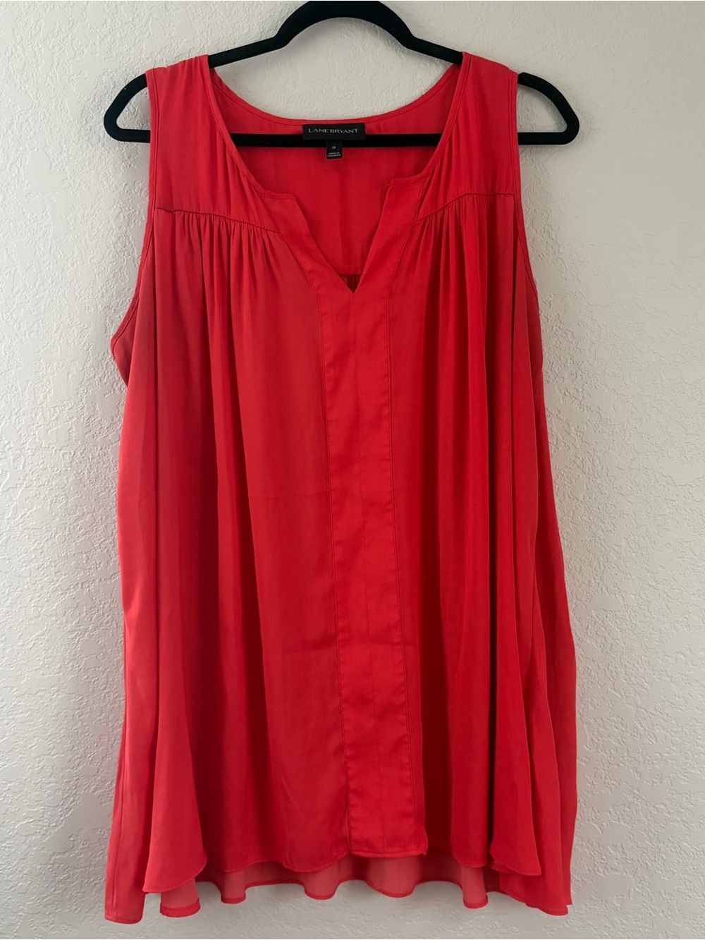 Lane Bryant Women's Size 18 2X Burnt Orange Relaxed V-Neck Sleeveless Top Blouse